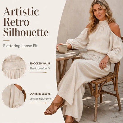 Candida Bartolomei™ Cold Shoulder Halter Top for Effortless Summer Style