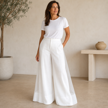 Candida Nerini™ Elegant Patchwork Wide-Leg Pants