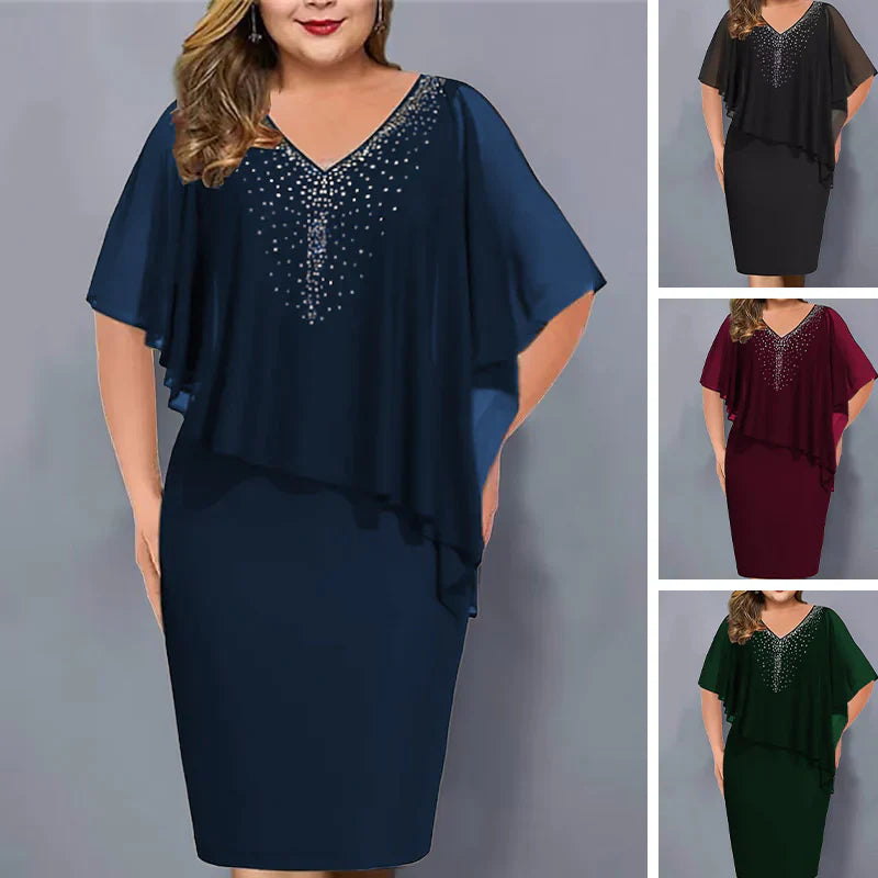 Candida 2026 Summer Specials Rhinestone V-Neck Elegant Dress - main front product view