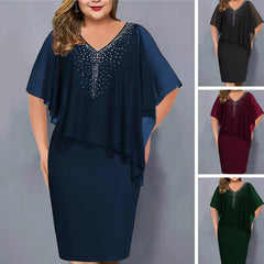 Candida Scaglione™ Elegant Rhinestone Dress that Flatters Curves