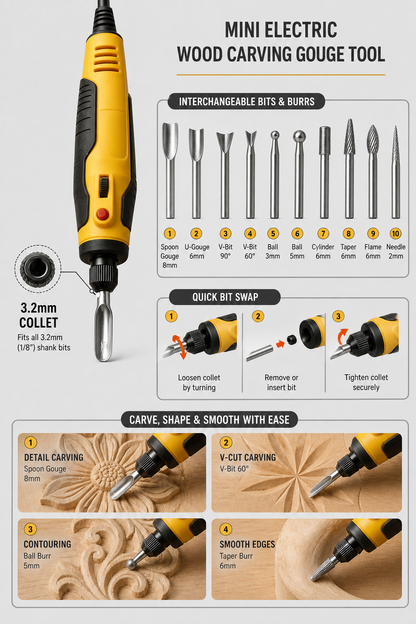 Carvix™ Compact Wood Carving Kit for Handmade Crafts