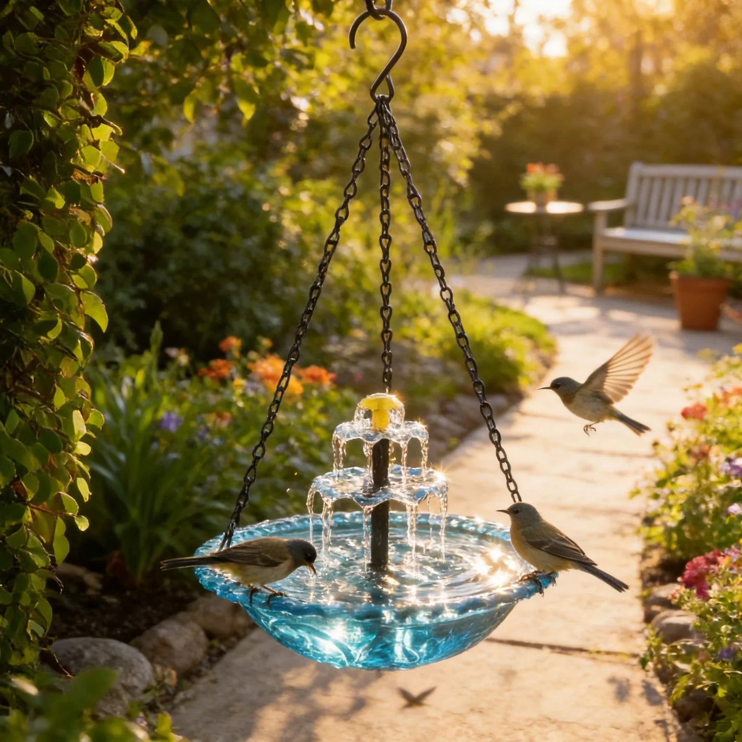 Cascadelle™ Solar Powered Cascading Bird Bath Fountain