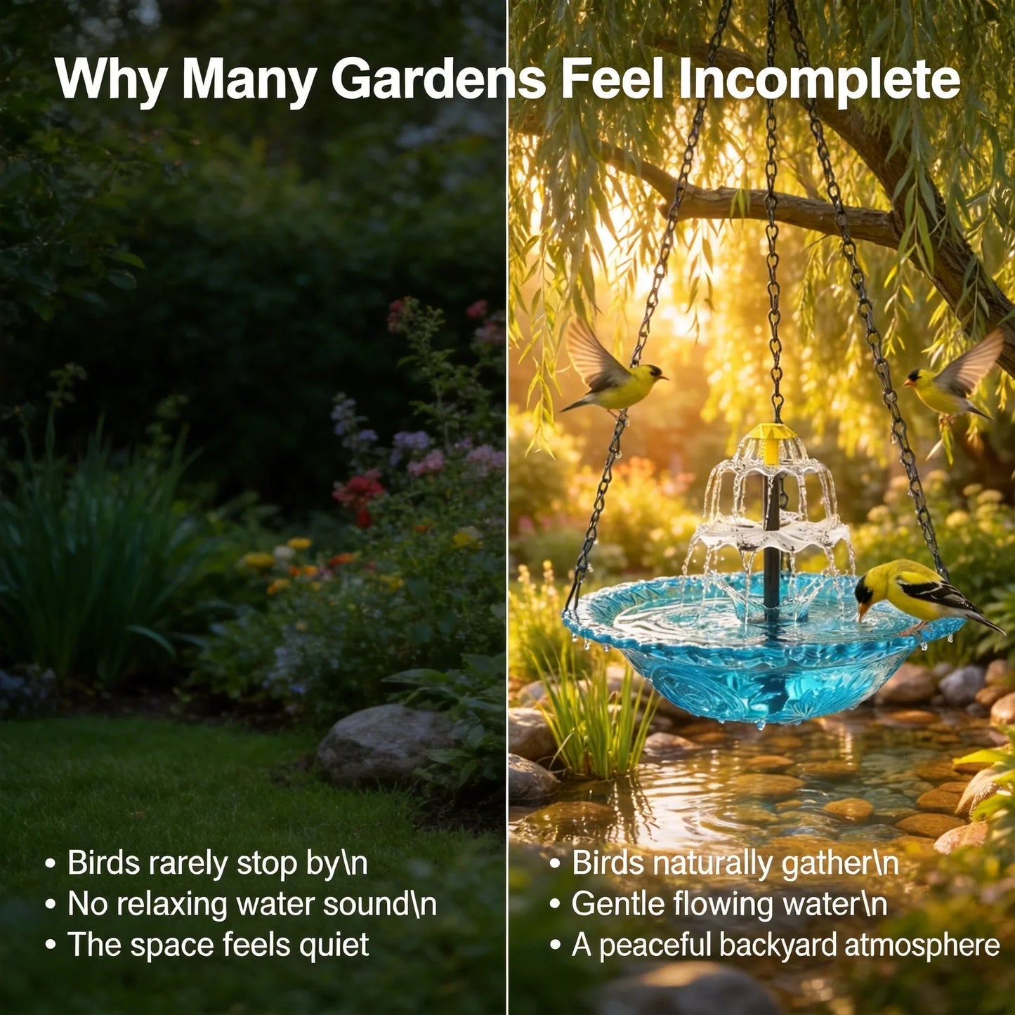 Cascadelle™ Solar Powered Cascading Bird Bath Fountain