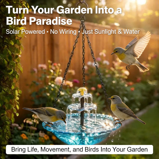 Cascadelle Solar Cascade Hanging Bird Bath Fountain - main product view