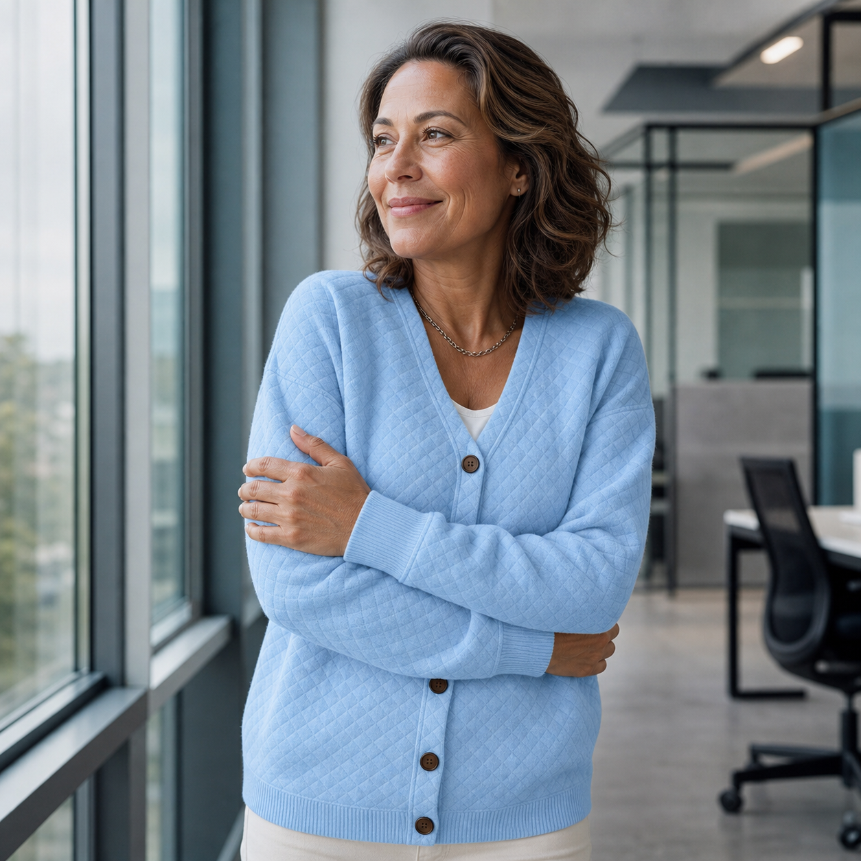 Caterina Borgognini™ Cozy Button Cardigan for Polished Everyday Layering