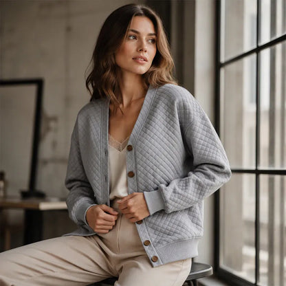 Caterina Borgognini™ Cozy Button Cardigan for Polished Everyday Layering