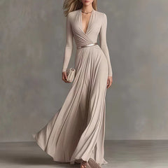 Caterina Sportelli™ Flowy V-Neck Maxi Dress for Special Occasions