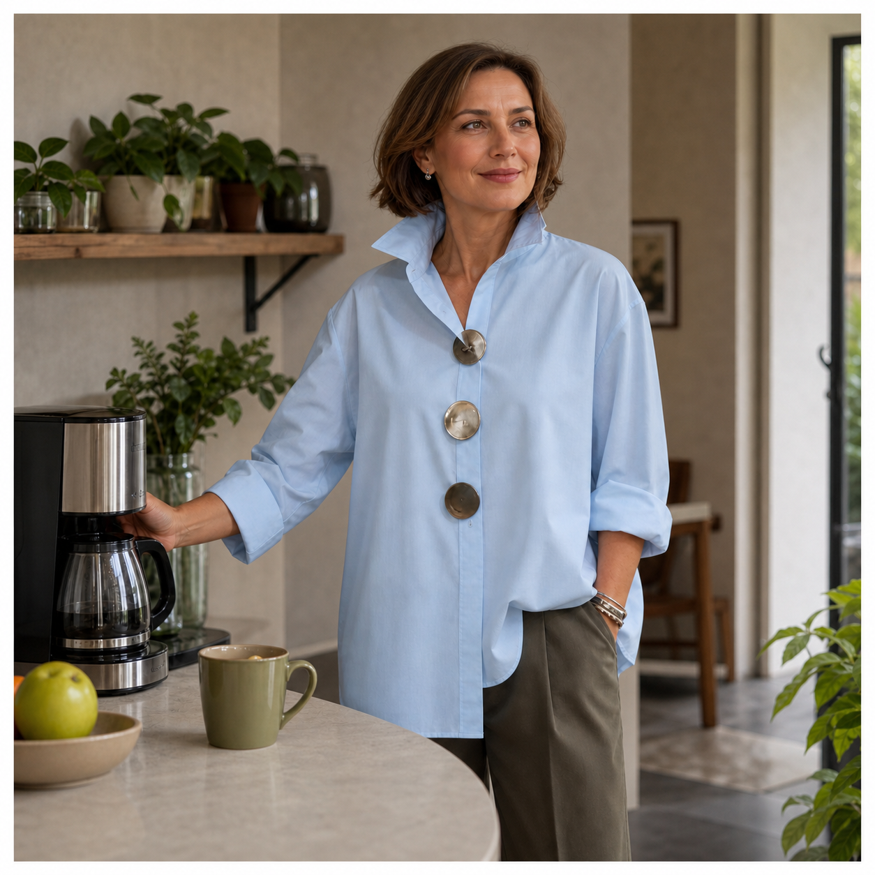 Cecilia Guidetti™ Versatile Button Blouse for Easy Outfits