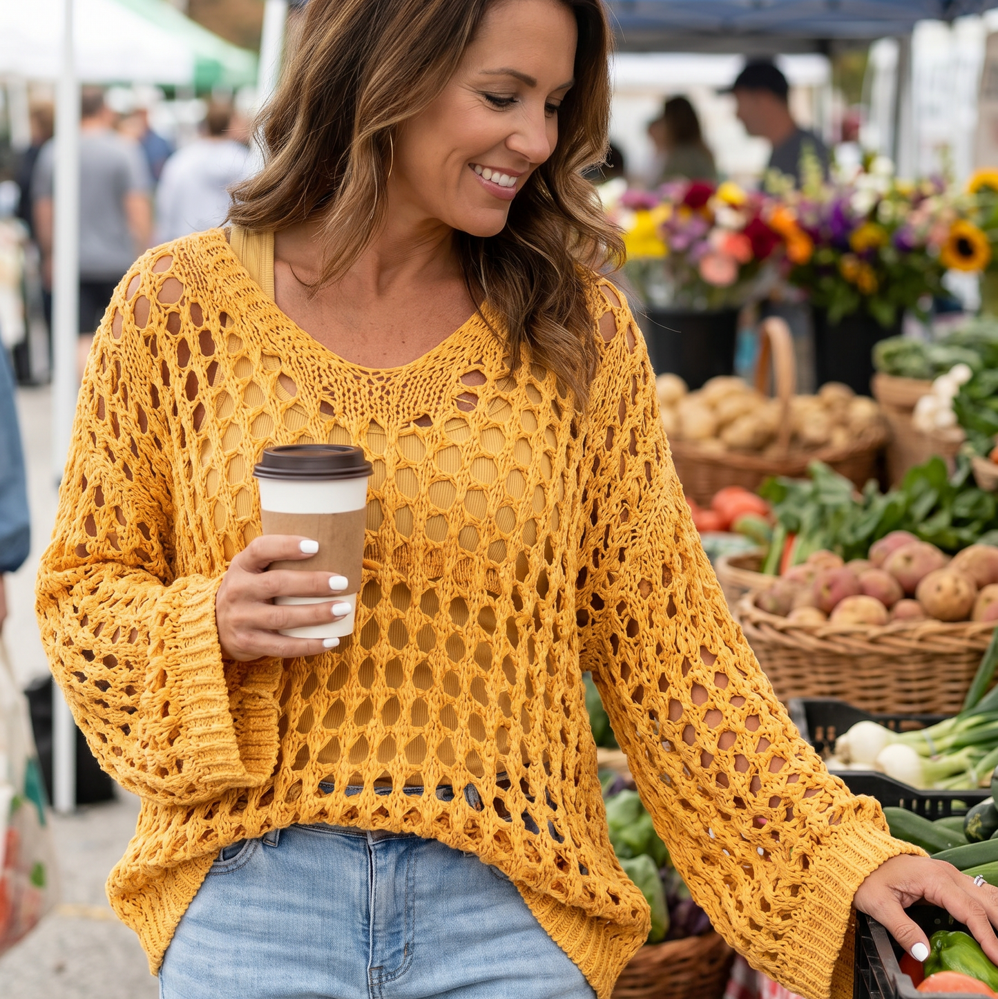 Celeste Avellino™ Breathable Crochet Knit Top
