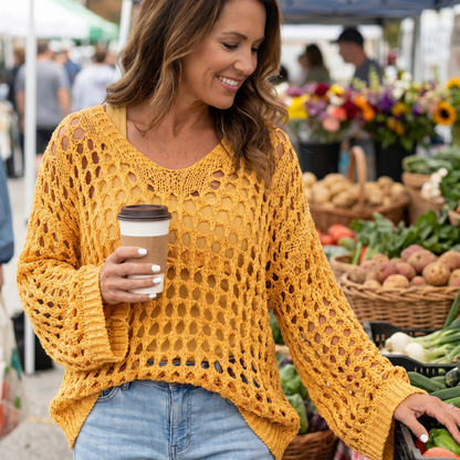 Celeste Avellino™ Breathable Crochet Knit Top
