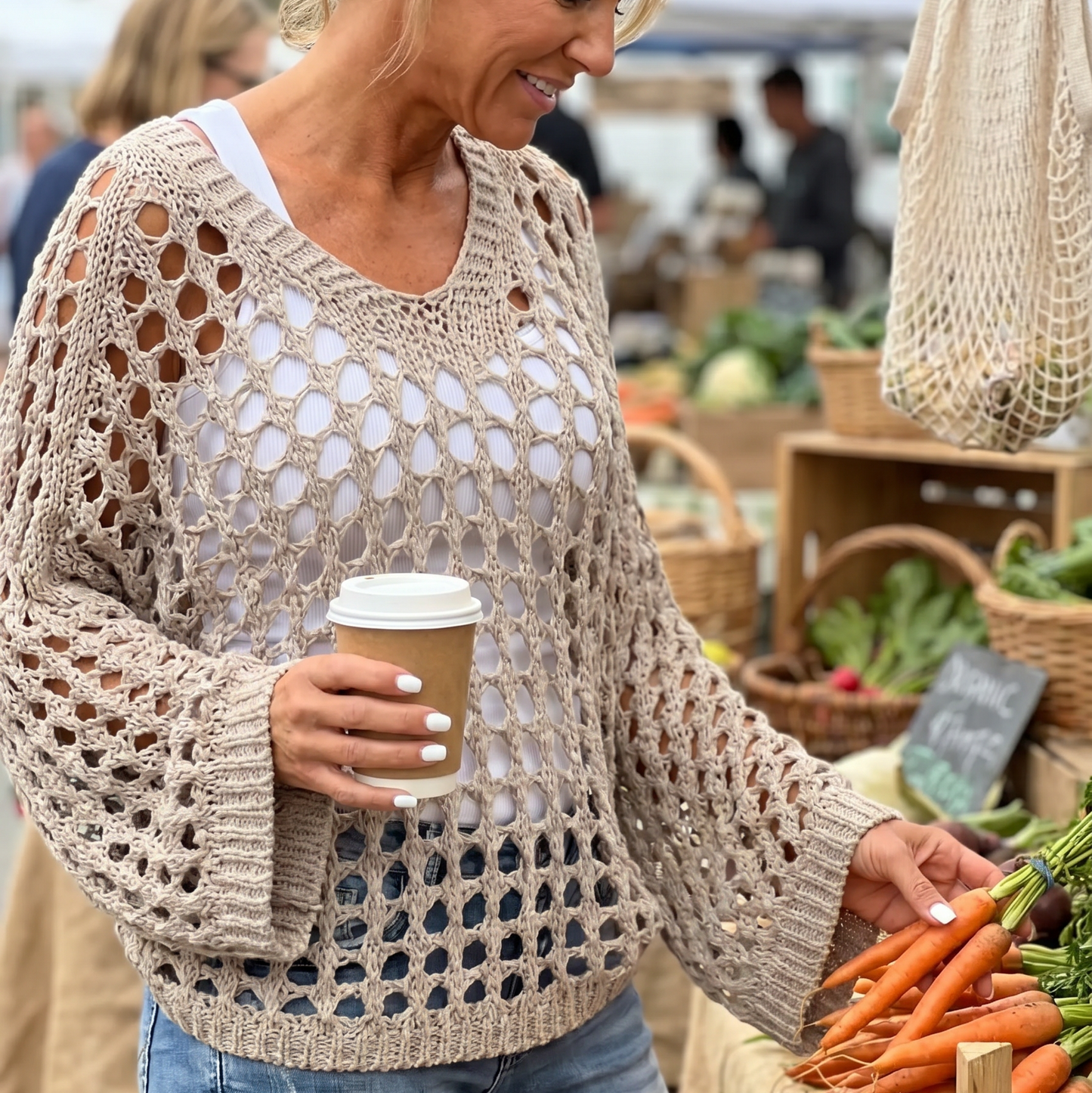 Celeste Avellino™ Breathable Crochet Knit Top
