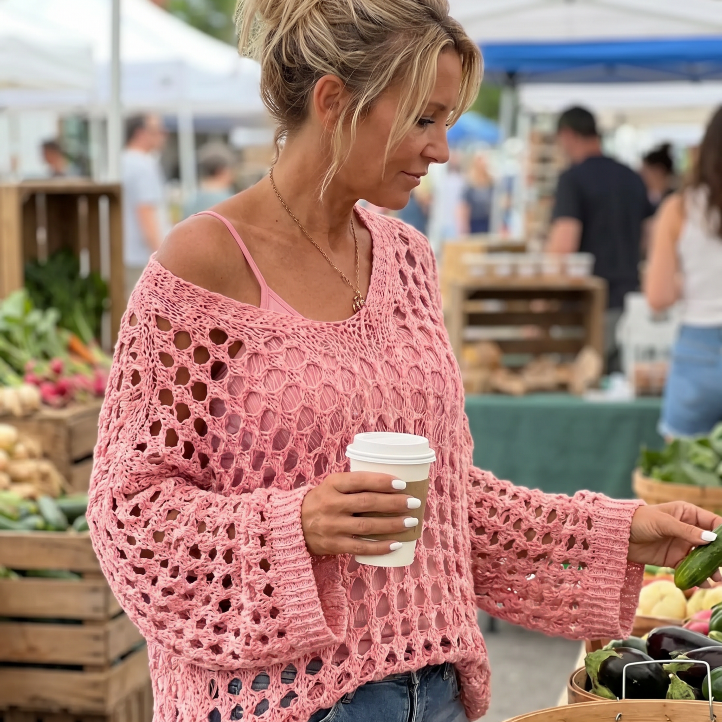 Celeste Avellino™ Breathable Crochet Knit Top
