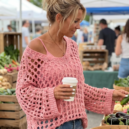 Celeste Avellino™ Breathable Crochet Knit Top
