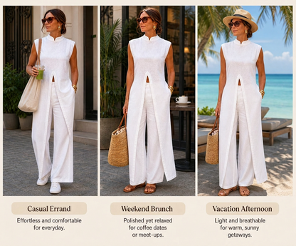 Chiara Imperatore™ Sleeveless Two-Piece Set for Effortless Style