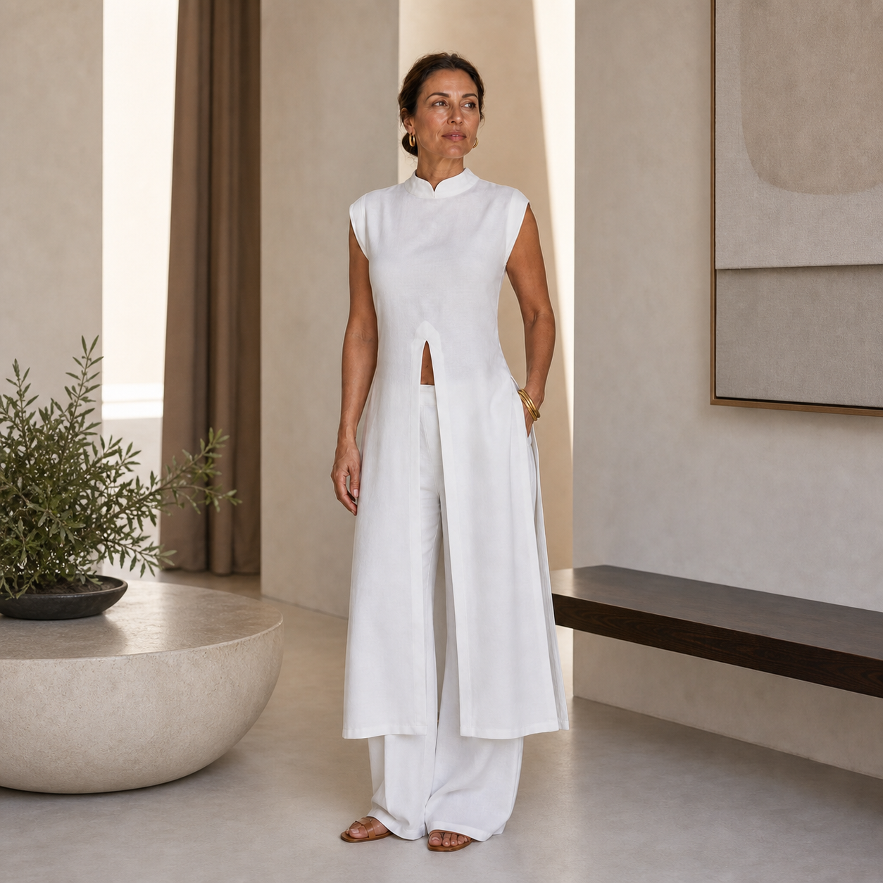 Chiara Imperatore™ Sleeveless Two-Piece Set for Effortless Style