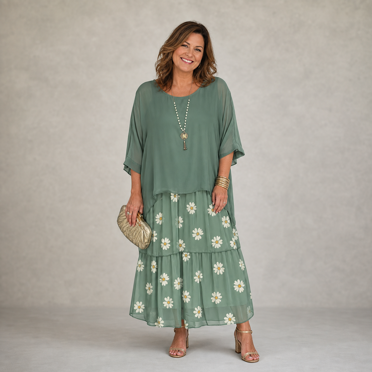Chiara Novara™ Elegant Floral Occasion Dress
