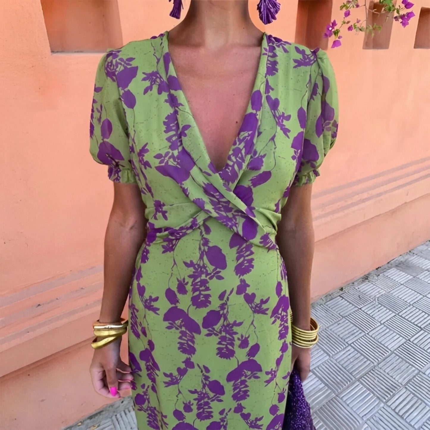 Clarissa Clarissa Pavone Elegant Everyday Spring Dress - gallery view 5