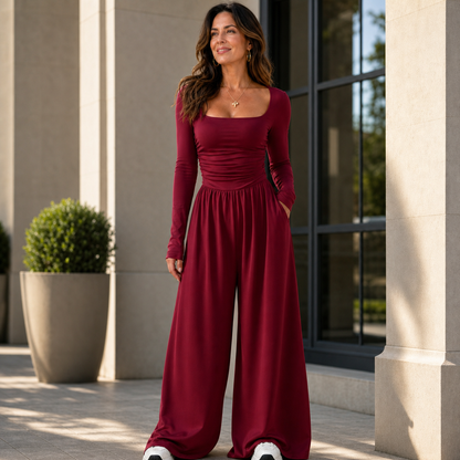 Claudina Attanasio™ Elegant Wide Leg Jumpsuit for Effortless Dressing