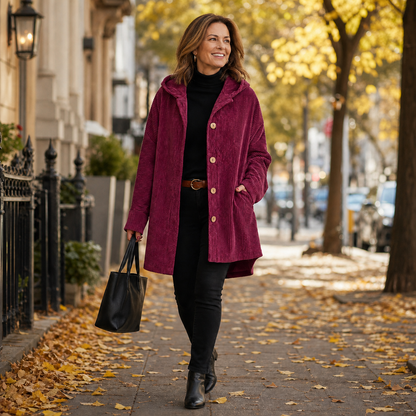 Clementina Cascio™ Hooded Coat for Effortless Fall Style