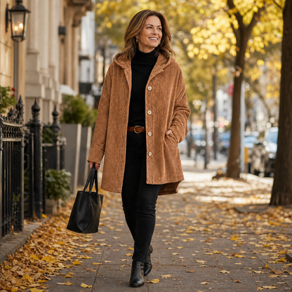 Clementina Cascio™ Hooded Coat for Effortless Fall Style