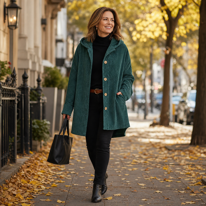 Clementina Cascio™ Hooded Coat for Effortless Fall Style