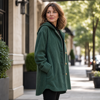 Clementina Cascio™ Hooded Coat for Effortless Fall Style