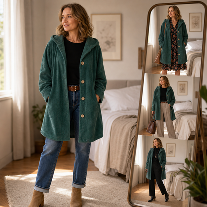 Clementina Cascio™ Hooded Coat for Effortless Fall Style