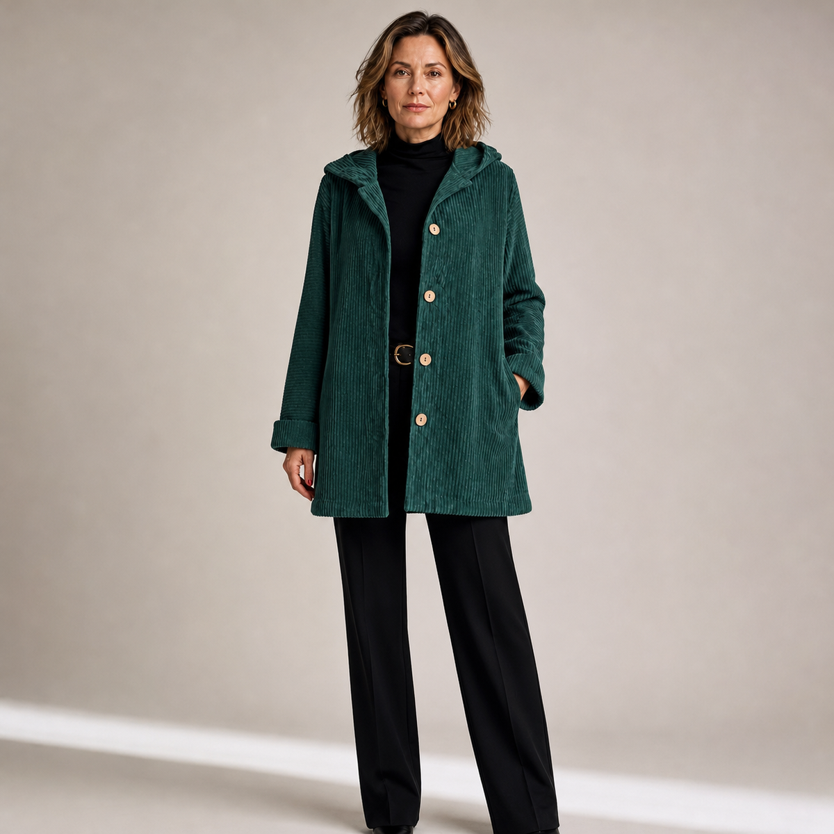 Clementina Cascio™ Hooded Coat for Effortless Fall Style