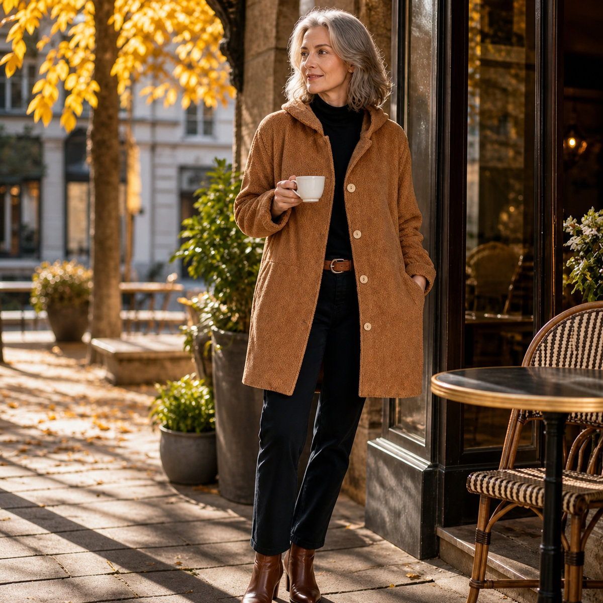 Clementina Cascio™ Hooded Coat for Effortless Fall Style