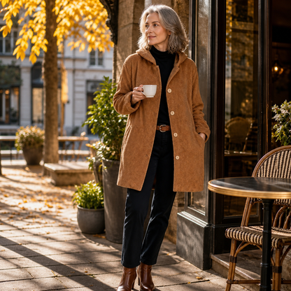 Clementina Cascio™ Hooded Coat for Effortless Fall Style