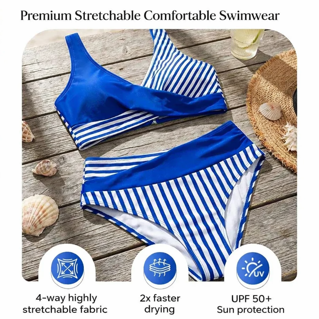 Colorvine™ Color Block Bikini for Confident Curves