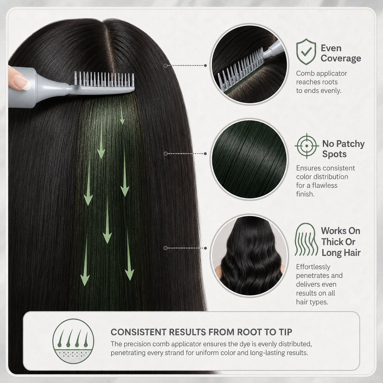 Combrané™ Gentle Comb Hair Dye for Natural Dark Color