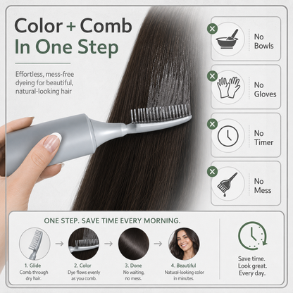 Combrané™ Gentle Comb Hair Dye for Natural Dark Color