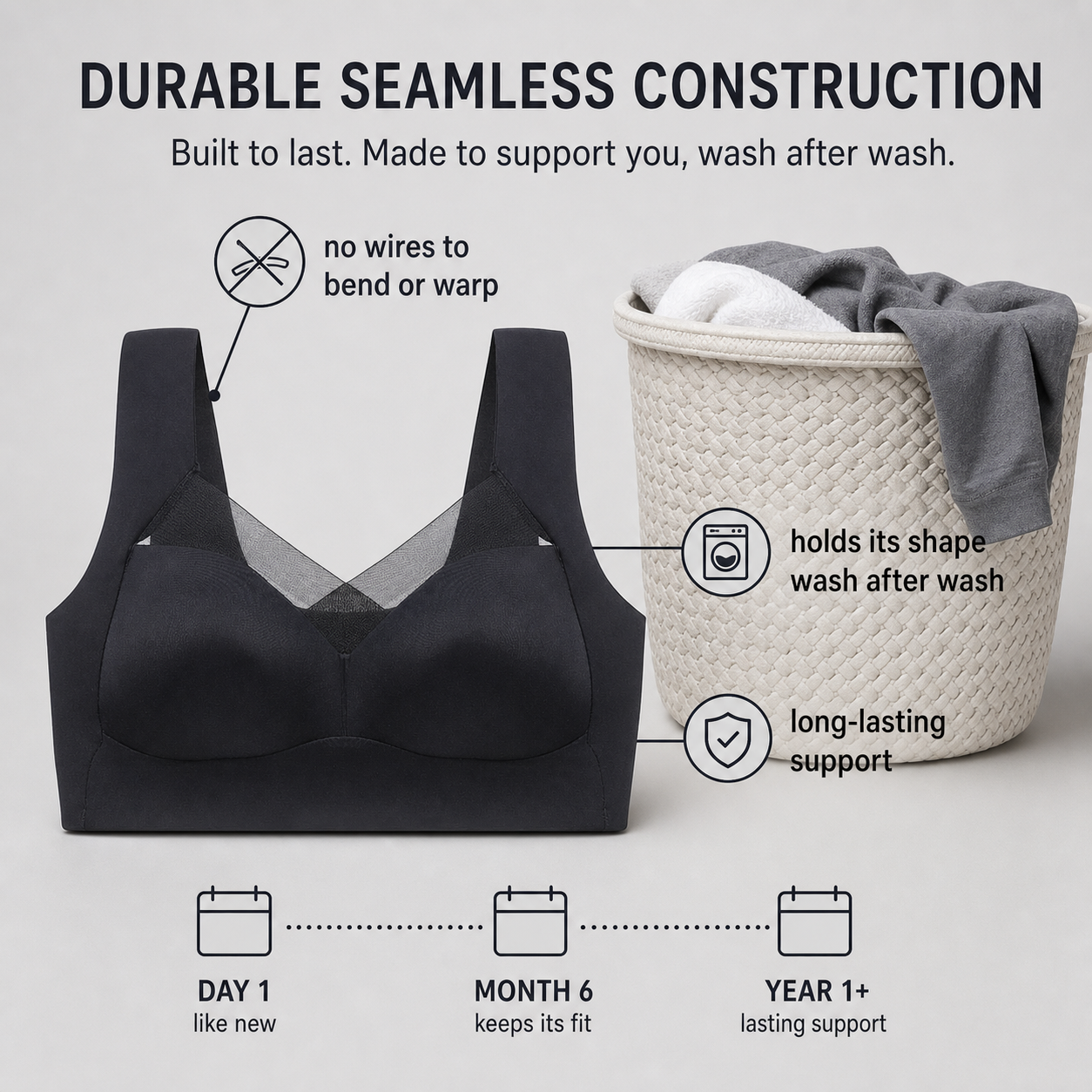 ComfyHold Prime™ Seamless Support Bra for All-Day Comfort