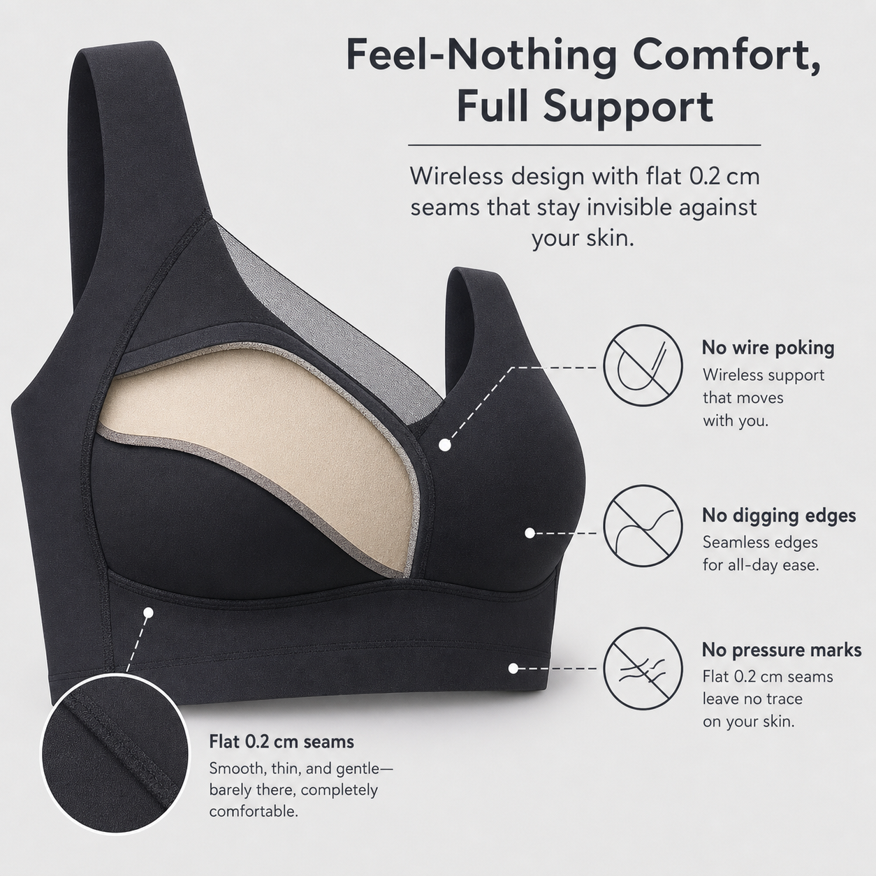 ComfyHold Prime™ Seamless Support Bra for All-Day Comfort