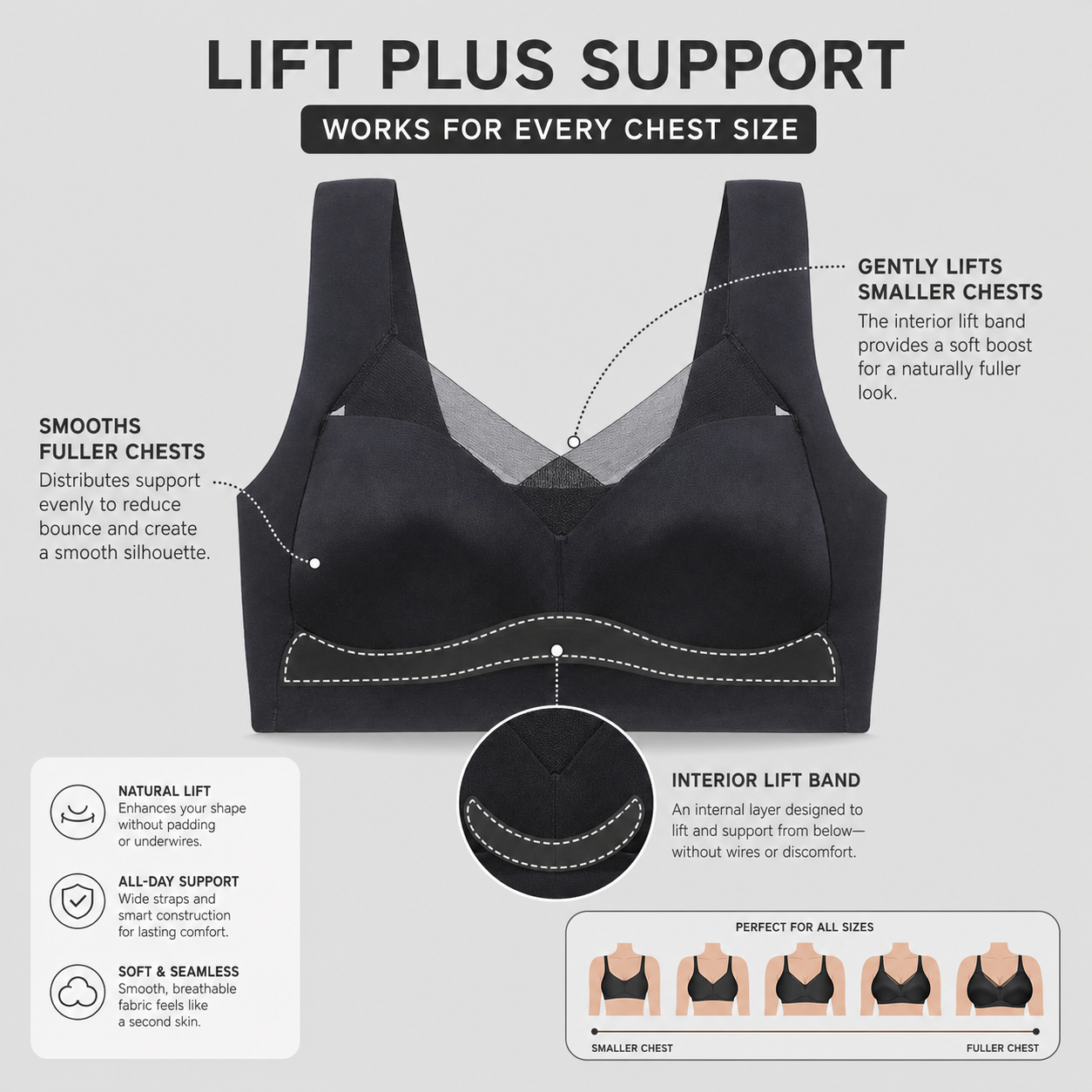 ComfyHold Prime™ Seamless Support Bra for All-Day Comfort