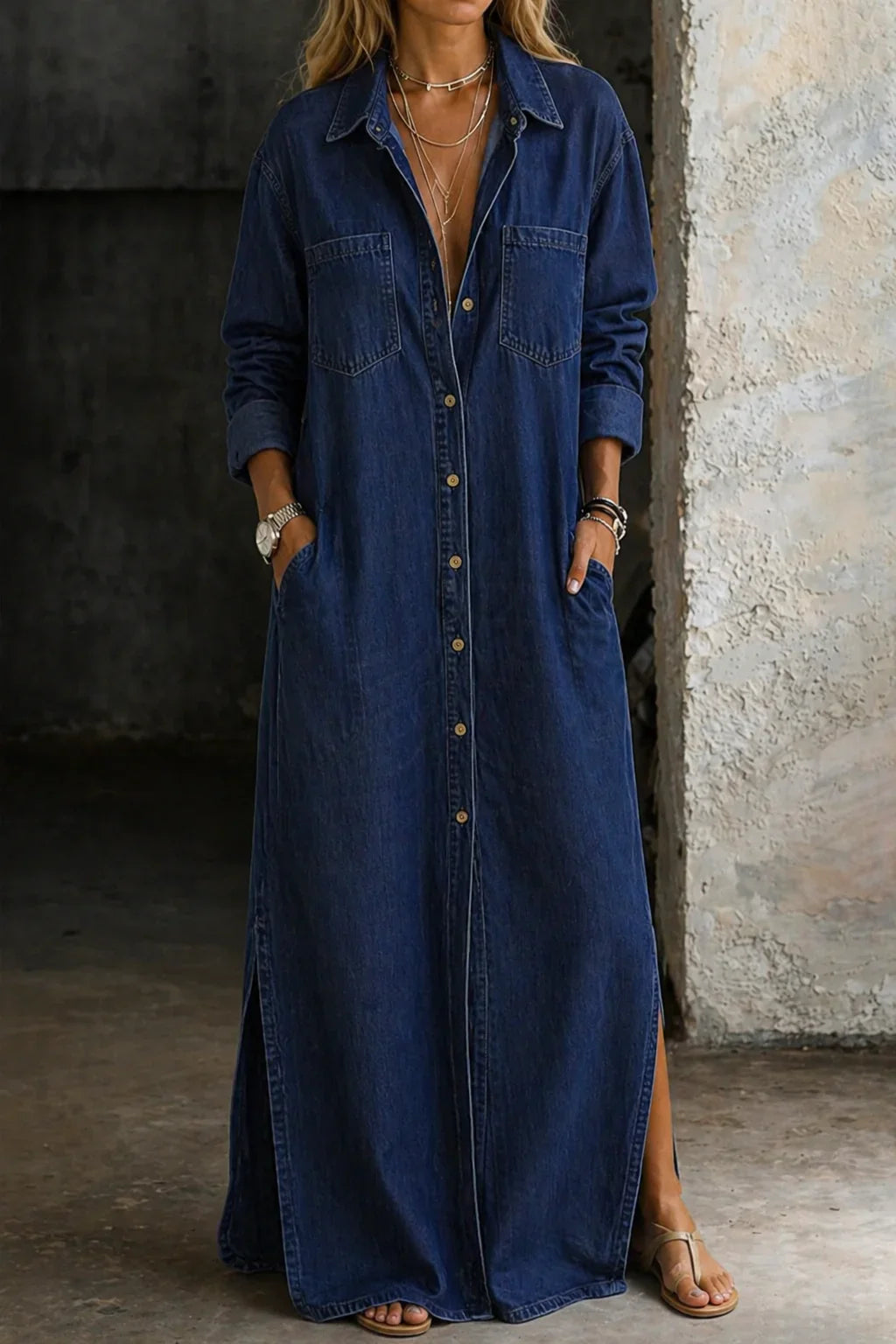 Concetta Iorizzo™ Versatile Split Denim Dress, Day to Night