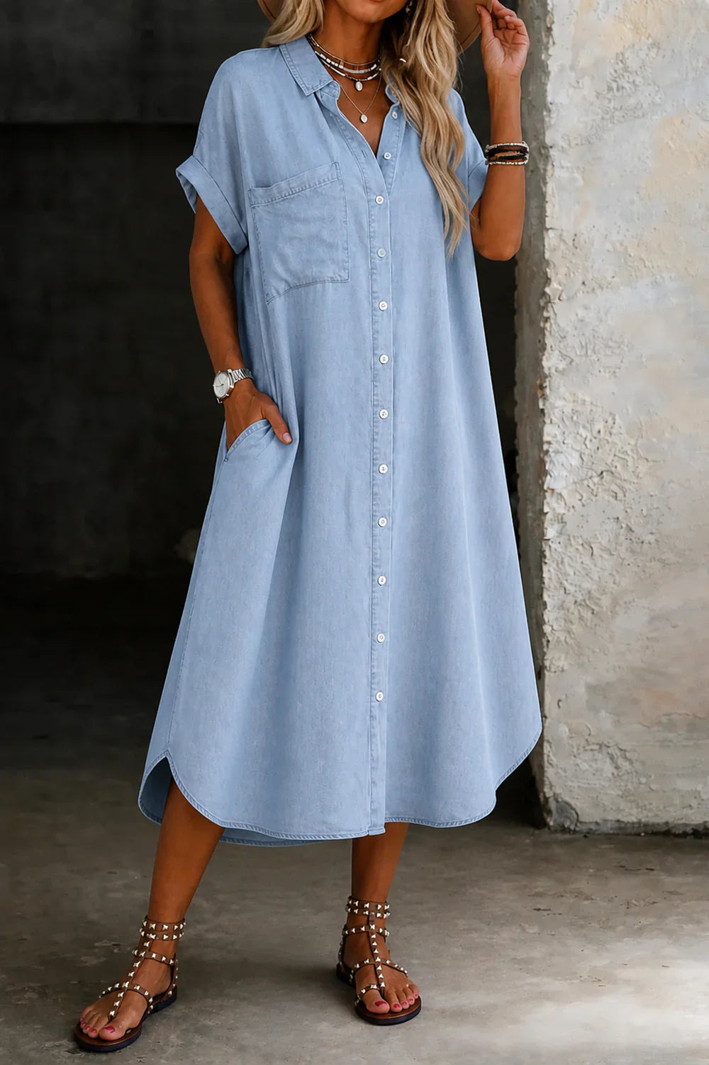 Concetta Iorizzo™ Versatile Split Denim Dress, Day to Night