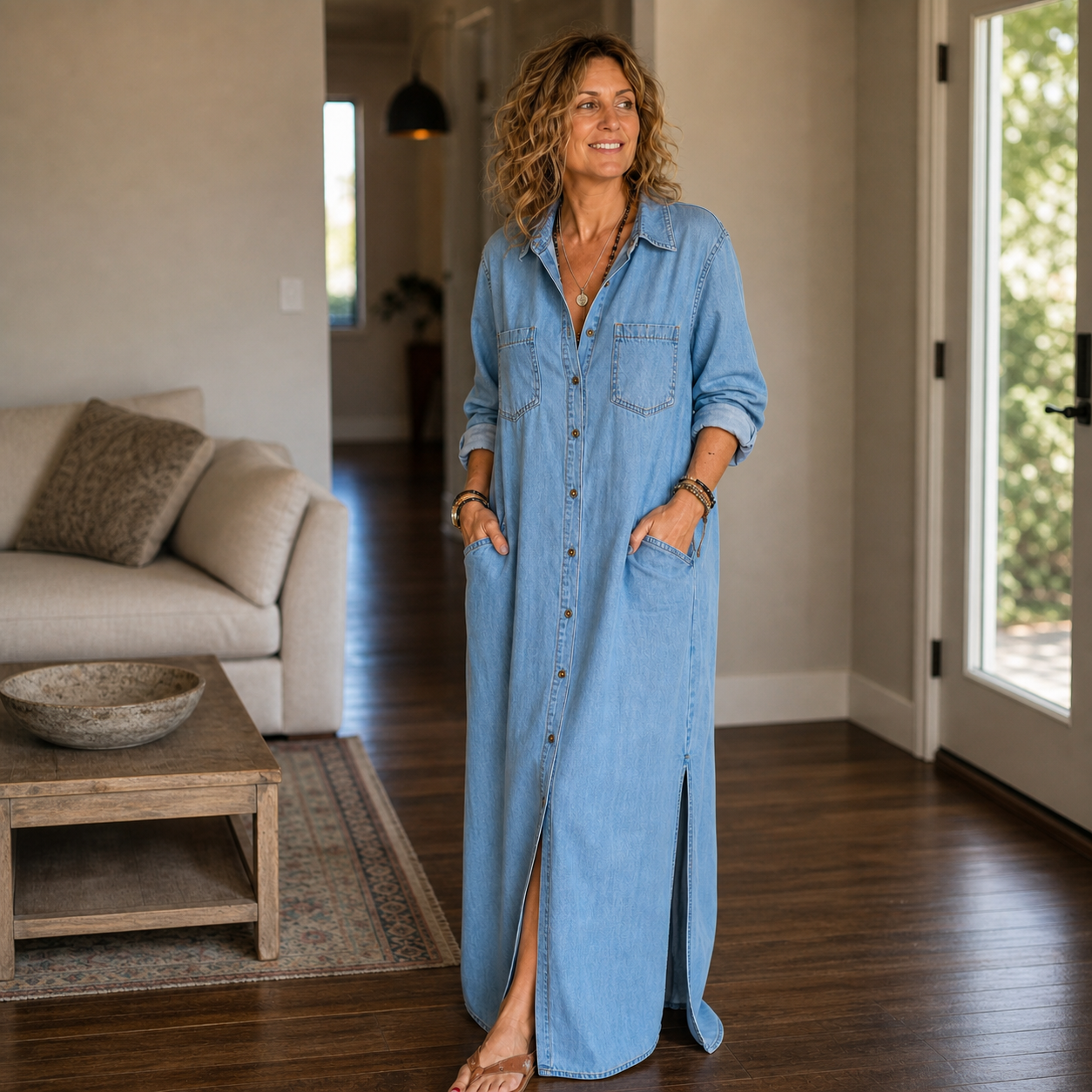 Concetta Iorizzo™ Versatile Split Denim Dress, Day to Night