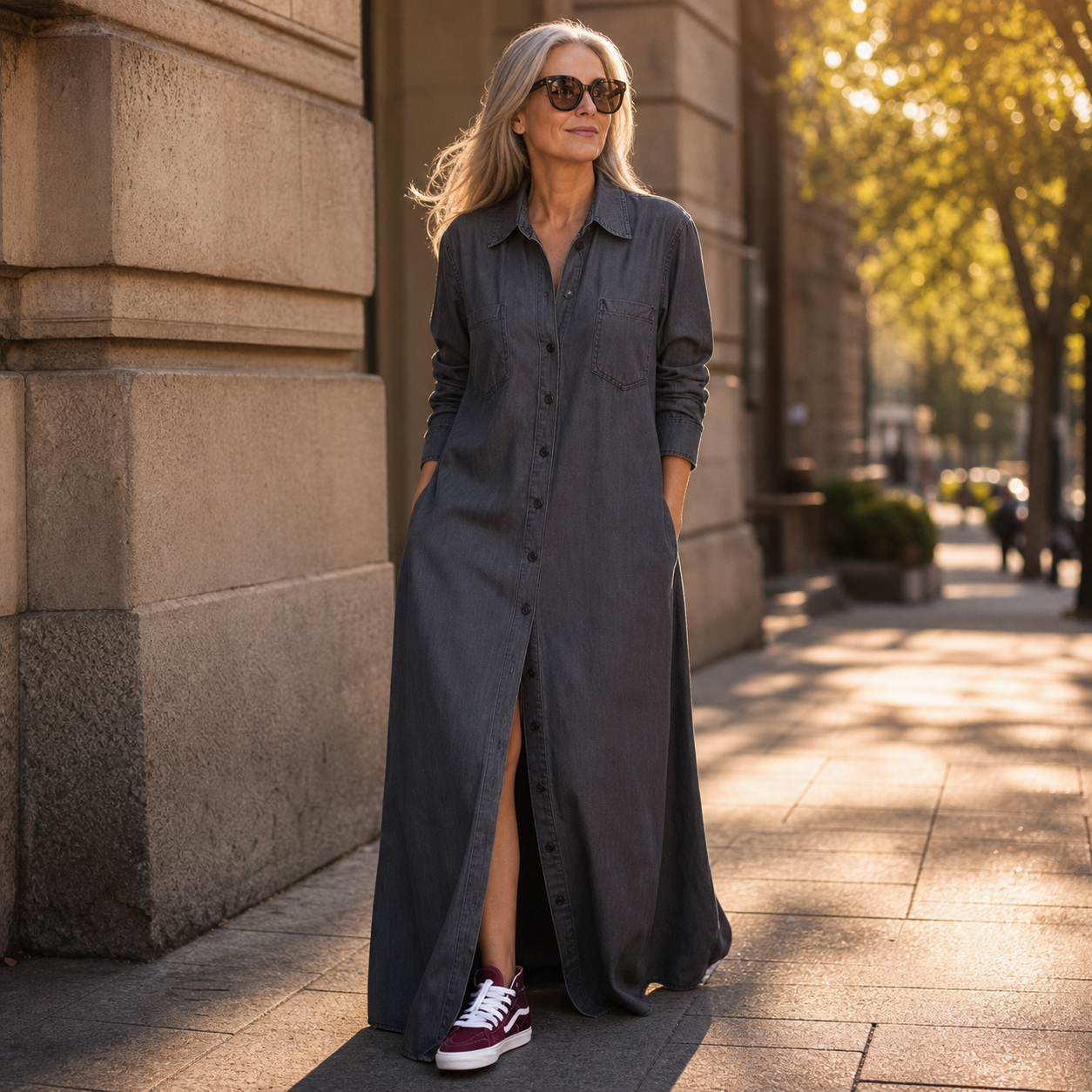 Concetta Iorizzo™ Versatile Split Denim Dress, Day to Night