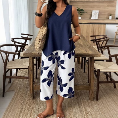 Cornelia Matera™ Coordinated Top & Capri Set for Polished Warm-Weather Looks