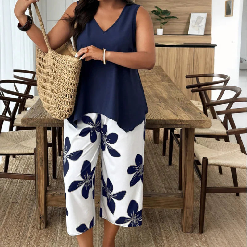 Cornelia Matera™ Coordinated Top & Capri Set for Polished Warm-Weather Looks