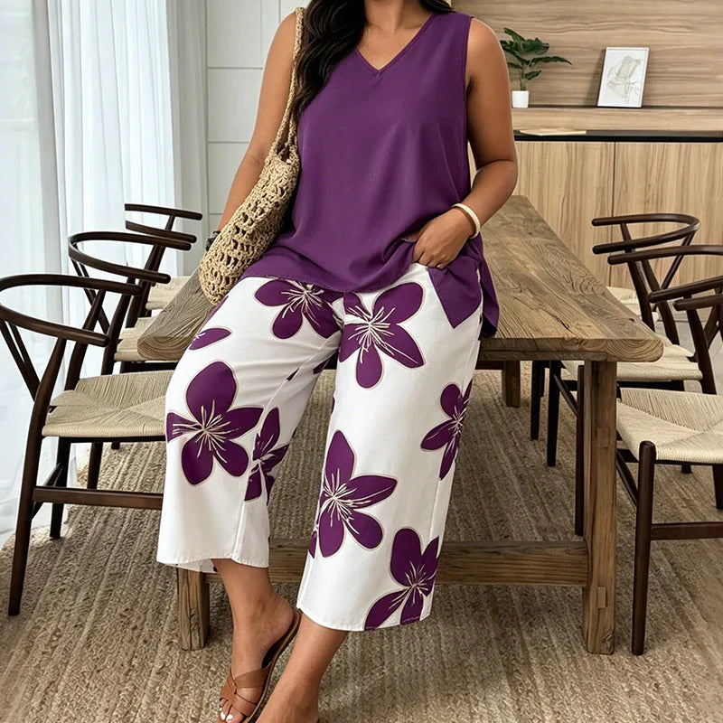 Cornelia Matera™ Coordinated Top & Capri Set for Polished Warm-Weather Looks