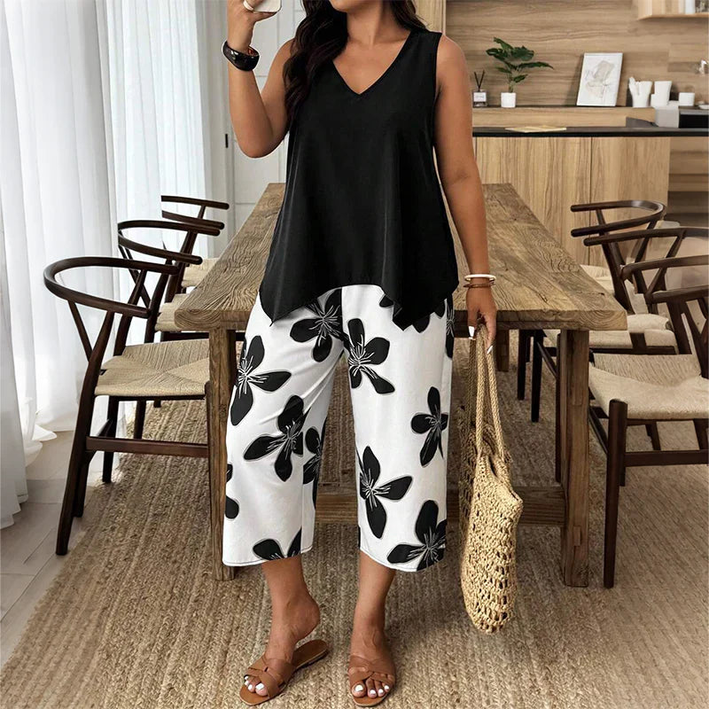 Cornelia Matera™ Coordinated Top & Capri Set for Polished Warm-Weather Looks
