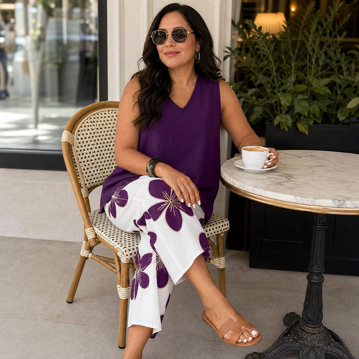 Cornelia Matera™ Coordinated Top & Capri Set for Polished Warm-Weather Looks