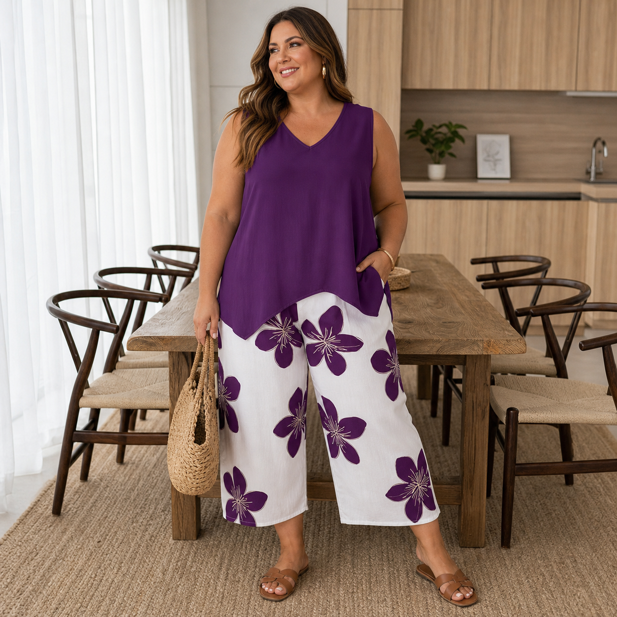 Cornelia Matera™ Coordinated Top & Capri Set for Polished Warm-Weather Looks