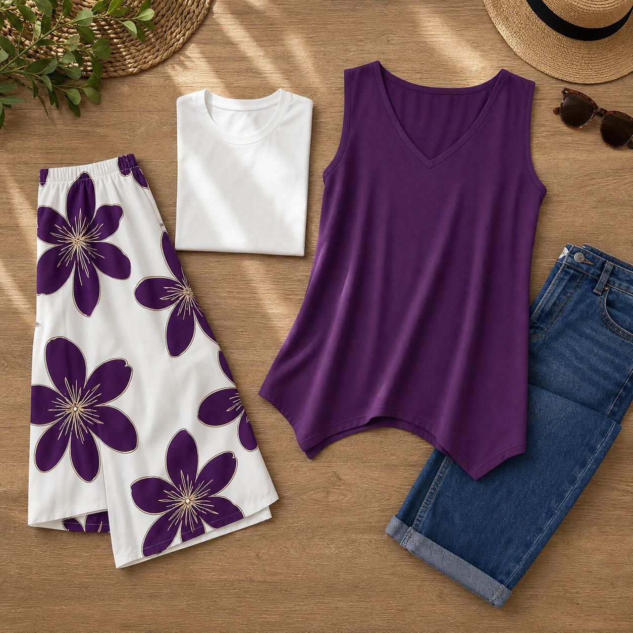 Cornelia Matera™ Coordinated Top & Capri Set for Polished Warm-Weather Looks