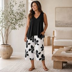 Cornelia Matera™ Coordinated Top & Capri Set for Polished Warm-Weather Looks