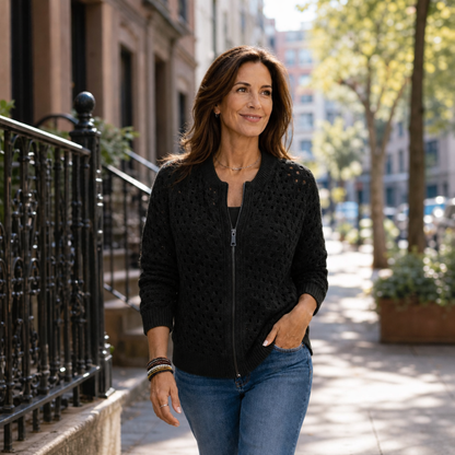 Cornelia Ottaviani™ Striped Zip Jacket for Effortless Everyday Wear