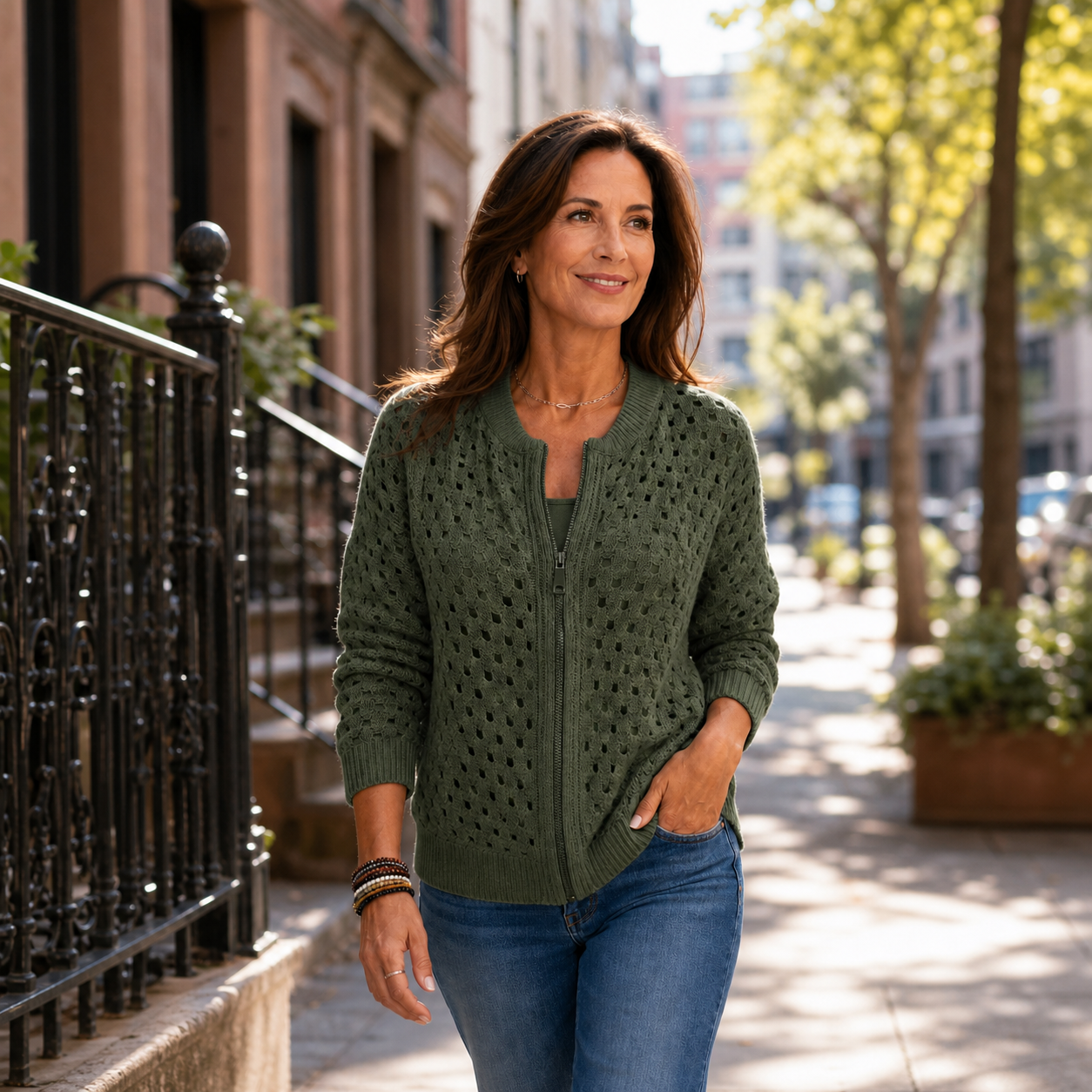Cornelia Ottaviani™ Striped Zip Jacket for Effortless Everyday Wear